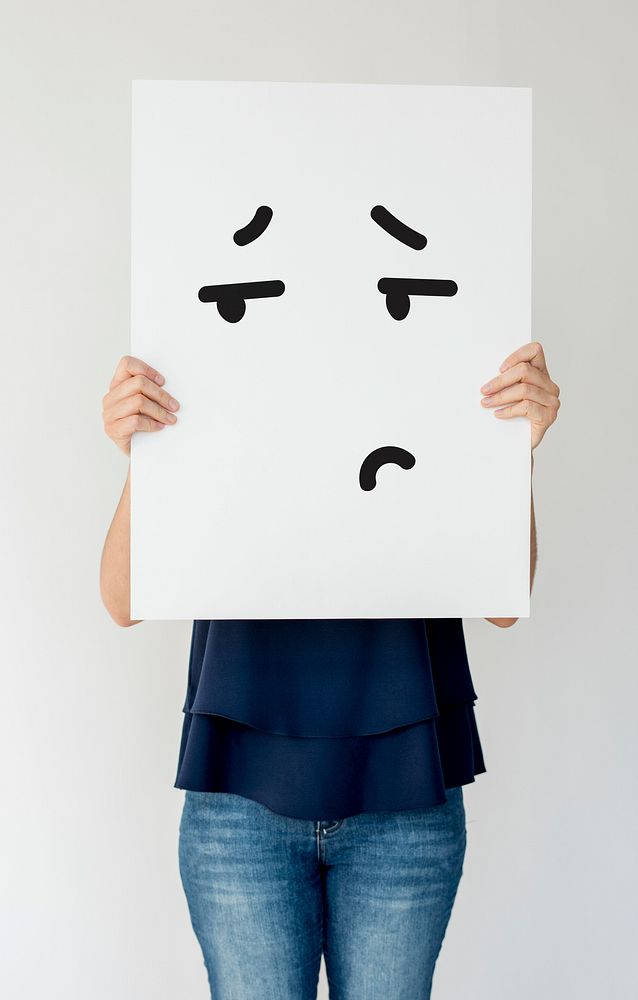 Illustration of boredom face on banner