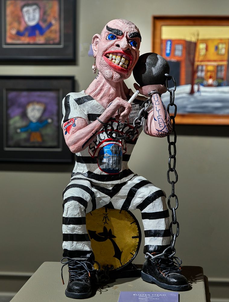                         One of the astounding, even disturbing, sculptures by Marvin (Marc) Francis at the Kentucky Folk Art…