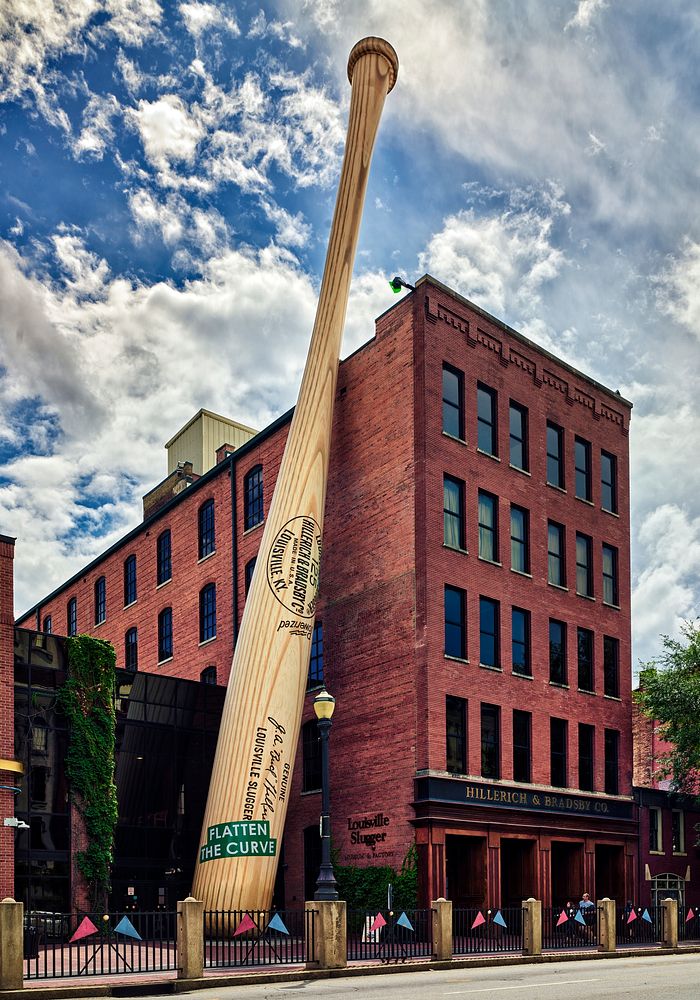                         A giant, REALLY giant, baseball bat outside the Louisville Slugger Museum and Factory in Louisville…