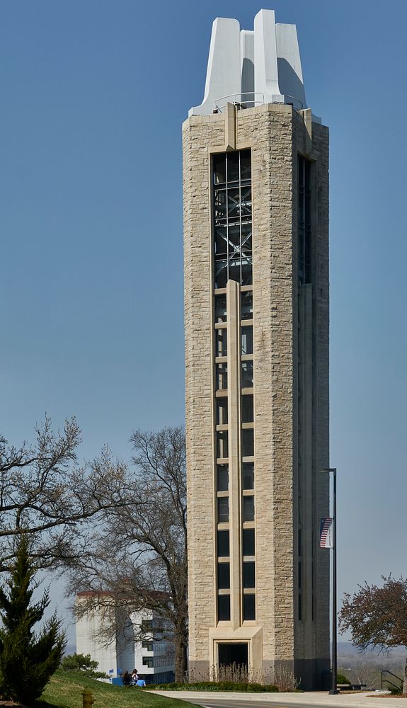                         The Memorial Campanile and Carillon on the campus of the University of Kansas, the state's largest…