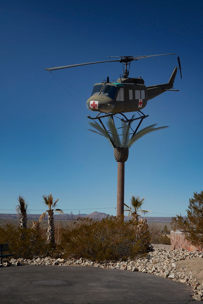                         A rescue-helicopter display, part of the Bataan Memorial Park in Albuquerque, the largest city in…