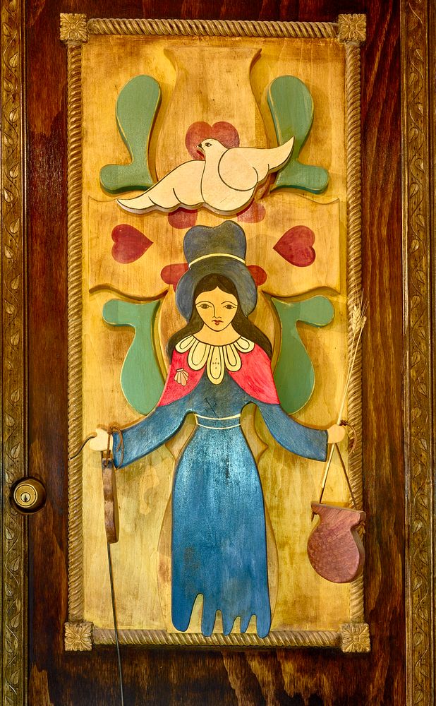                         Artwork depicting Santo Niño, "Jesus as a boy" at the Santo Niño Prayer Portal, a separate building…