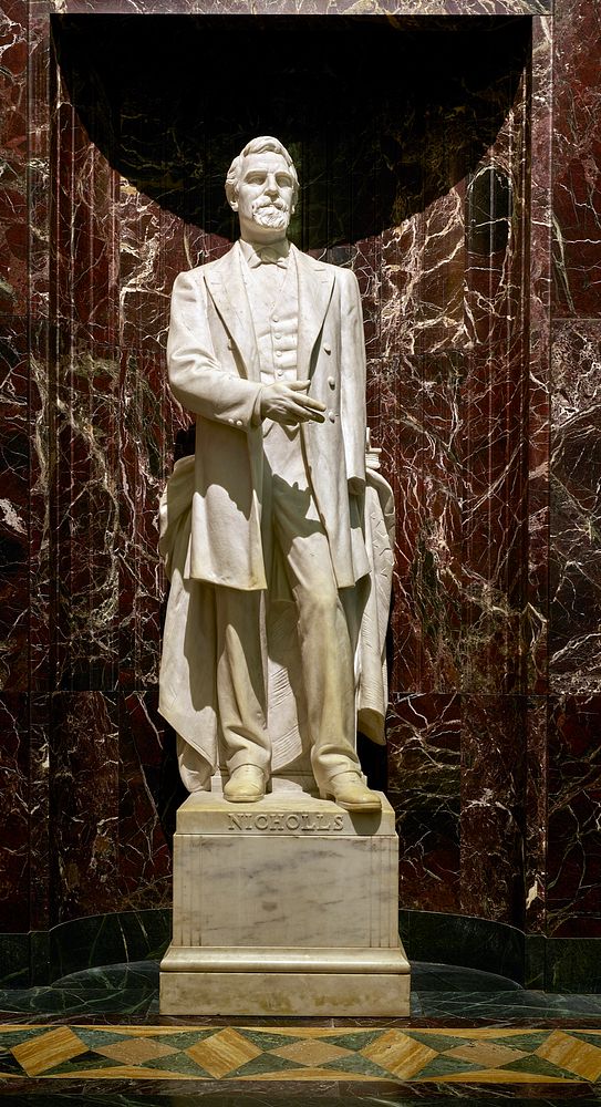                         Statue of Francis T. Nicholls by sculptor Isadore Konti in Memorial Hall, inside the Louisiana State…