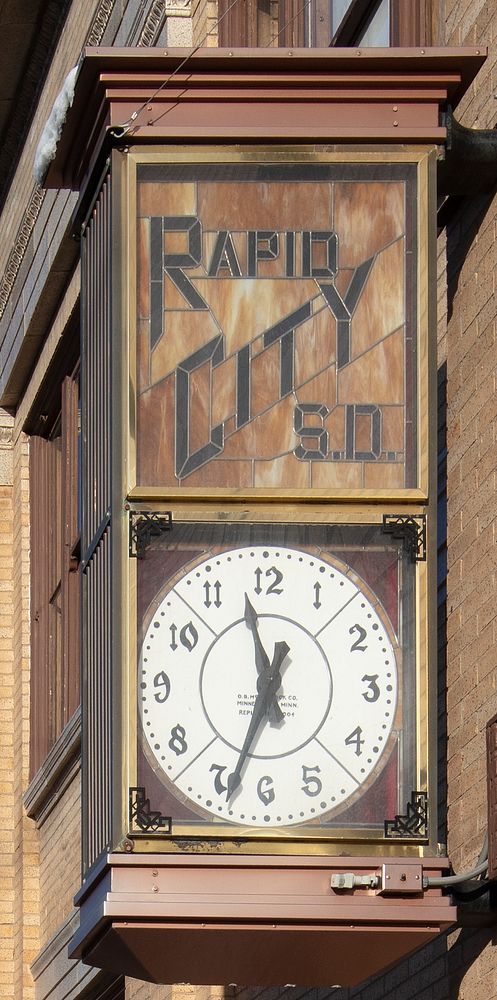                         A vintage street clock in Rapid City, the principal metropolis in far-western South Dakota, within…