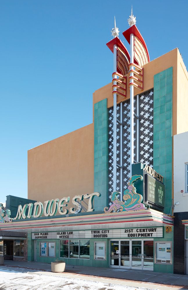                         The Moderne-style Midwest Theater opened in Scottsbluff, the principal city in the southwest corner…