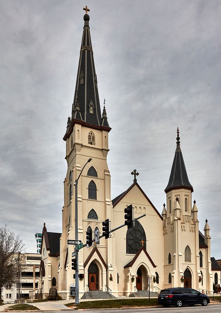                         St. Mary's Catholic Church stands across the street from the state capitol in Lincoln, Nebraska     …