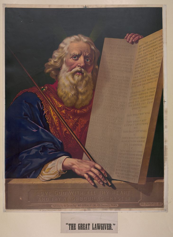 The great lawgiver (Moses with the Ten Commandments)