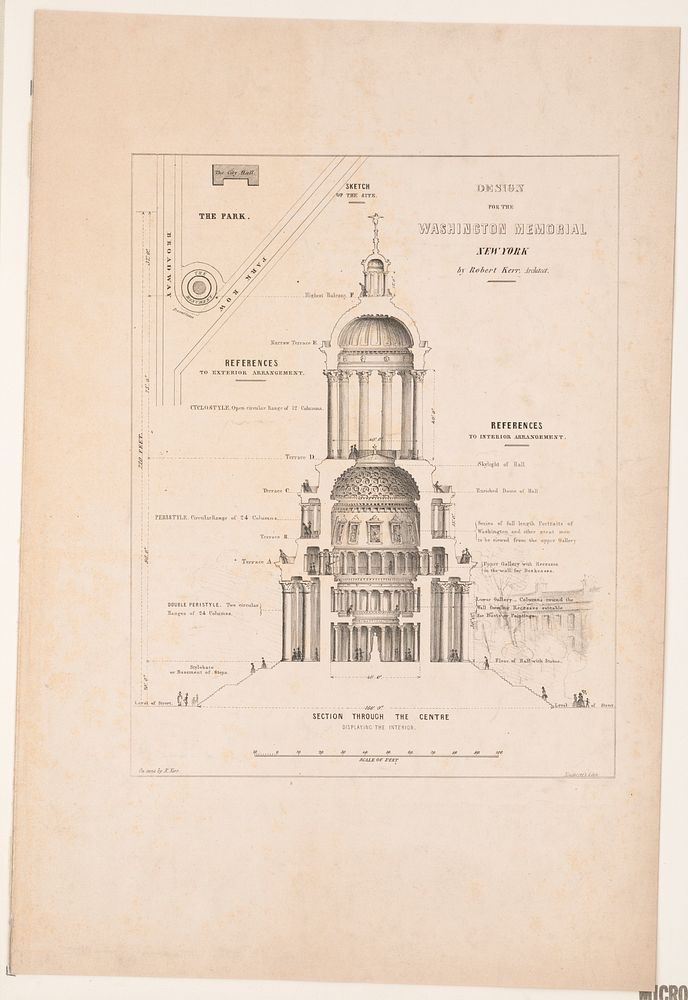 Design for the Washington Memorial New York by Robert Kerr, Architect