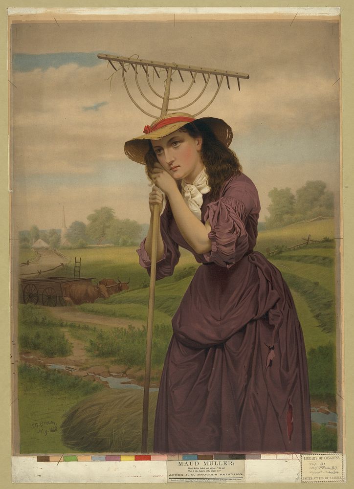 Maud Muller / J.G. Brown N.Y. 1868 ; after J.G. Brown's painting.