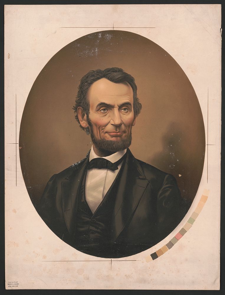 [Abraham Lincoln, head-and-shoulders portrait, facing front, in oval] by James Fuller Queen (1820 or 1821-1886)