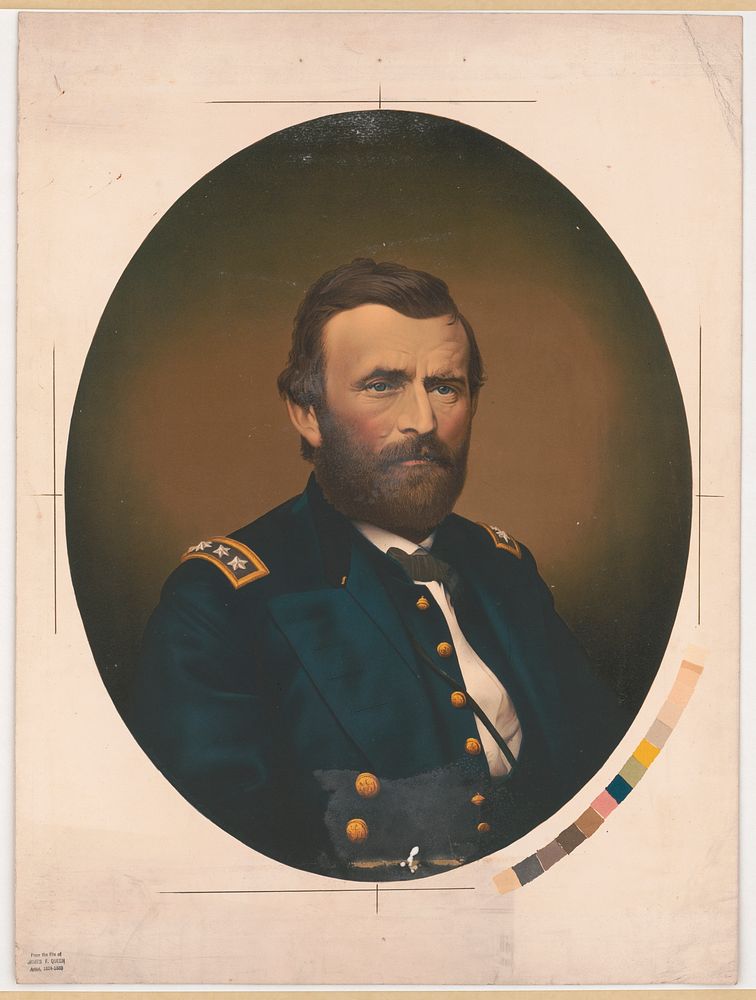 [General Ulysses S. Grant, head-and-shoulders portrait, facing slightly right, in oval] by James Fuller Queen (1820 or 1821…