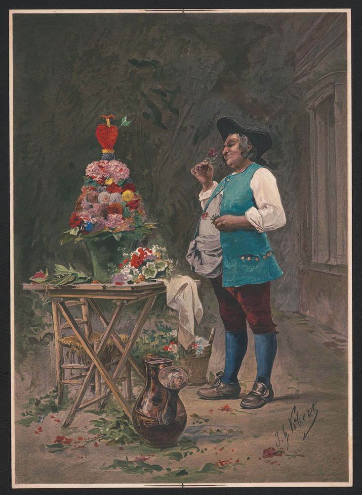 The contented gardener / J.G. Vibert ; after J.G. Vibert, original in the possession of the publishers., L. Prang & Co.…