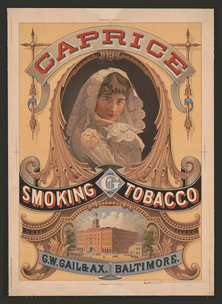 Caprice smoking tobacco, G.W. Gail & Ax., Baltimore, c1879