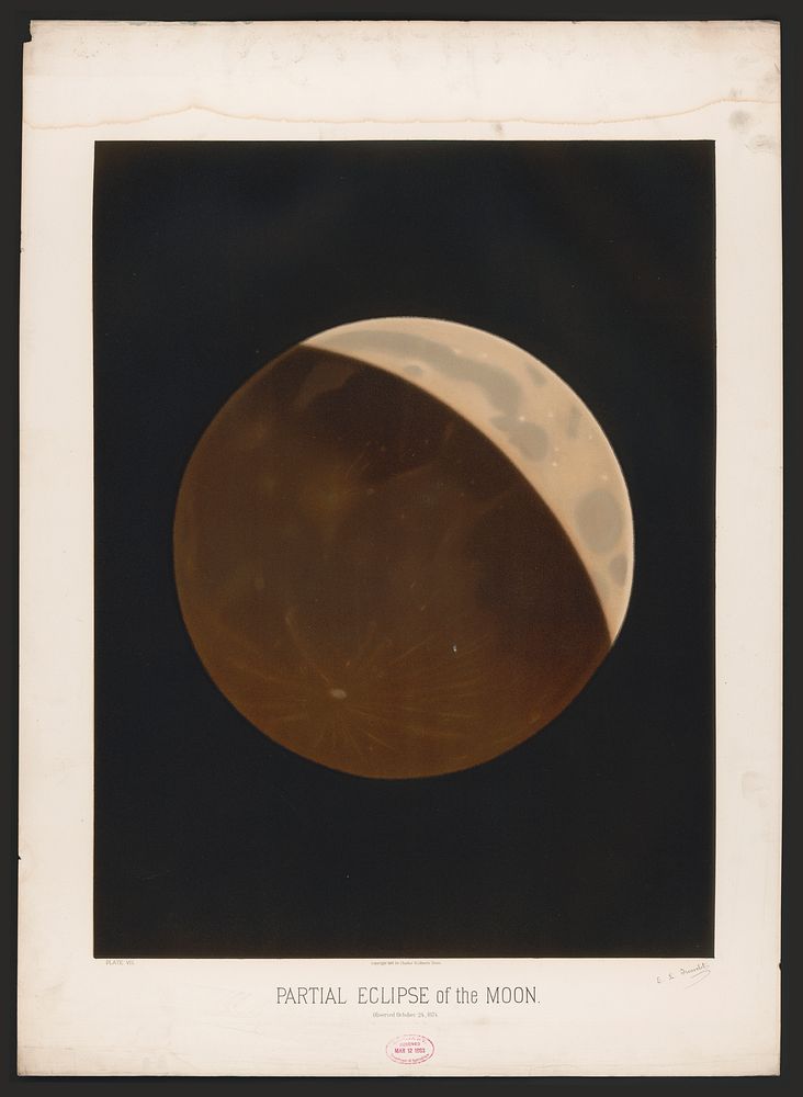 Partial eclipse of the Moon, observed October 24, 1874