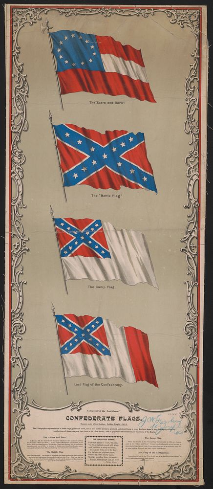 Confederate flags. A souvenir of the "lost cause"