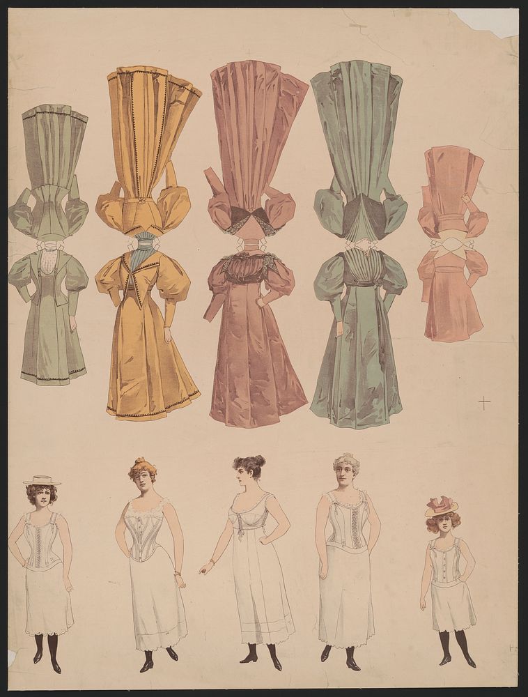 [Women and girl dress cut-outs]