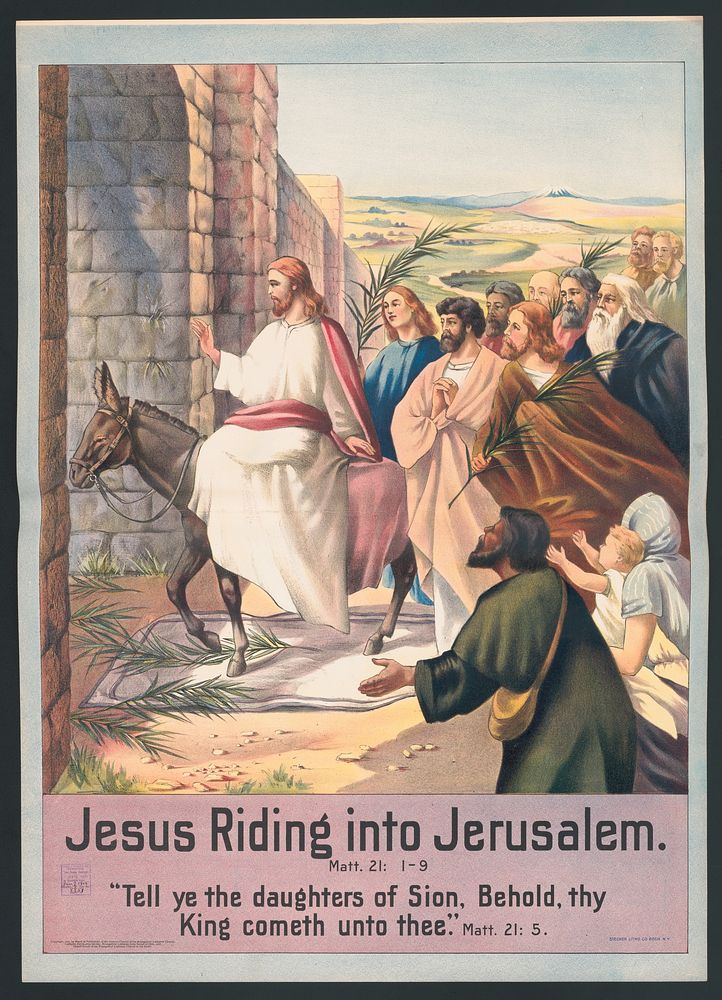 Jesus riding into Jerusalem