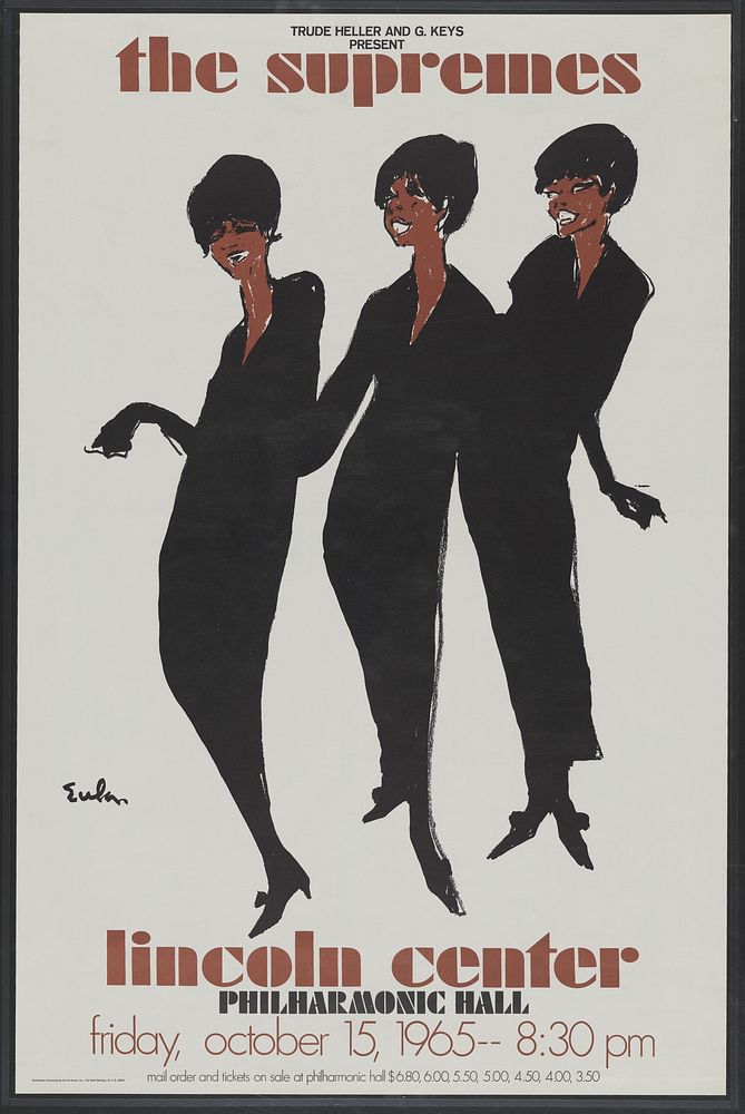 The Supremes - Lincoln Center - Philharmonic Hall, Friday, October 15, 1965, 8:30 PM / Eula.