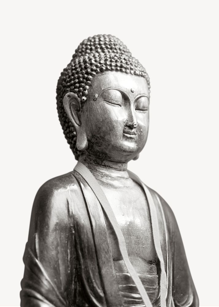 Buddha statue, Buddhism religion sculpture psd