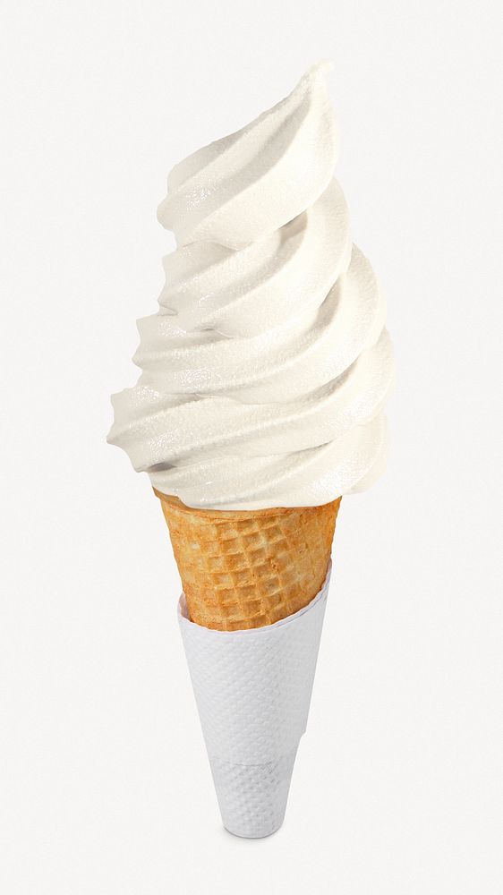 Vanilla soft serve, dessert  isolated image psd