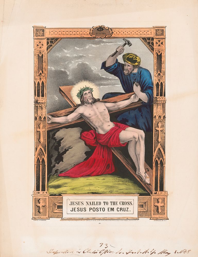 Jesus nailed to the cross / Jesus posto em cruz, N. Currier (Firm)