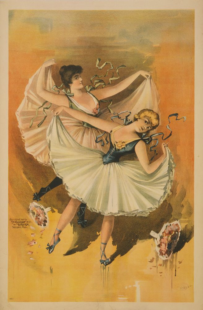 [Two ballerinas, blond woman in front with brunette woman behind], Calvert Litho. Co.