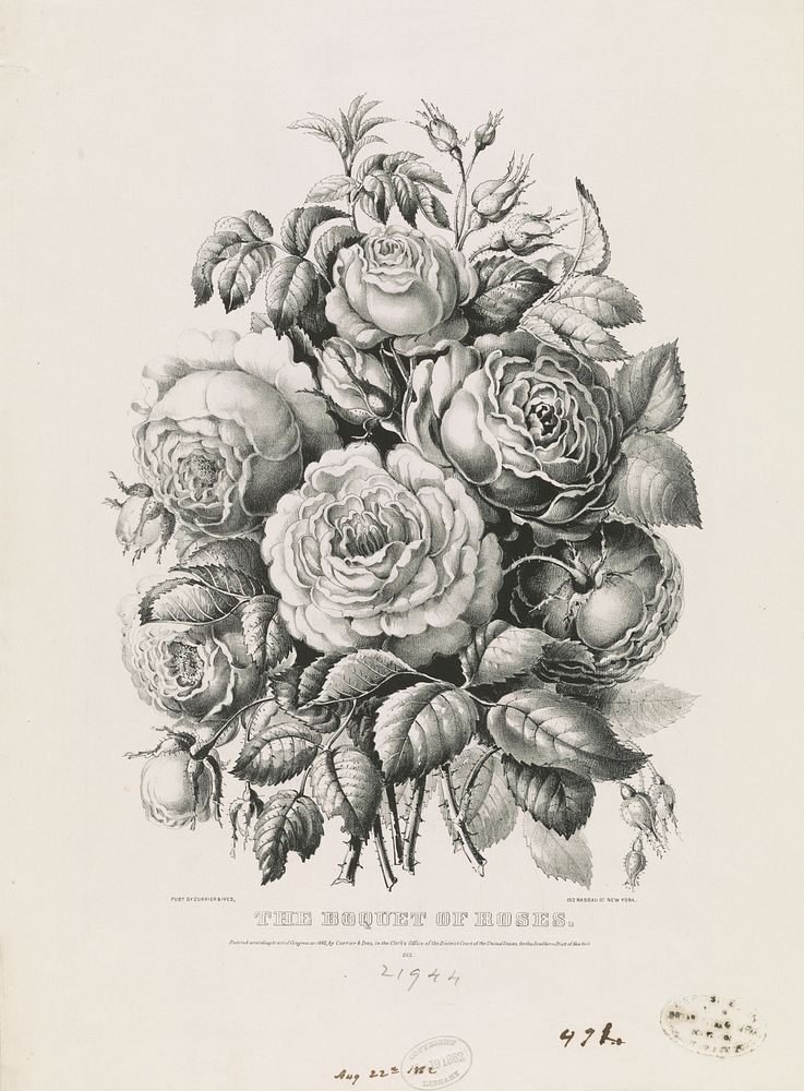 A Boquet of roses, Currier & Ives.
