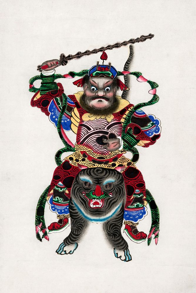 Chūgoku nenga (1850-1900). Original public domain image from the Library of Congress.   Digitally enhanced by rawpixel.