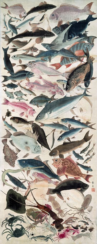 Eighty-eight Fish (19th century) by Utagawa Yoshikazu. Original public domain image from the Minneapolis Institute of Art.  …