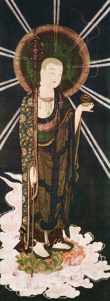 Welcoming Descent of Jizō Bodhisattva (14th century). Original public domain image from The Minneapolis Institute of Art.  …