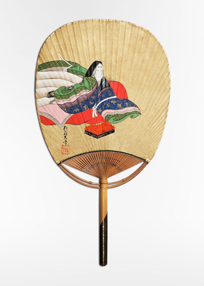 Fan with Akikonomu Chūgū from "The Maiden" Chapter of the Tale of Genji (19th century) by Sakai Hōitsu. Original public…