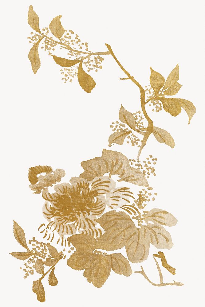 Vintage gold flower. Remixed by rawpixel.