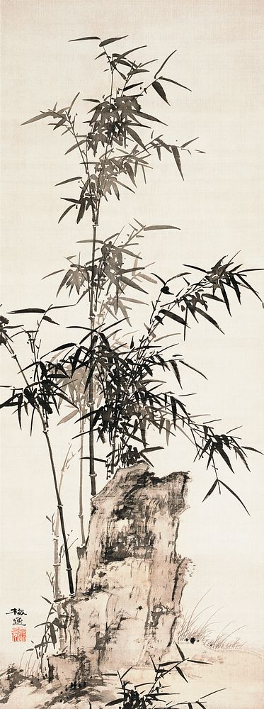Bamboo (19th century) vintage Japanese painting by Yamamoto Baiitsu. Original public domain image from the Minneapolis…