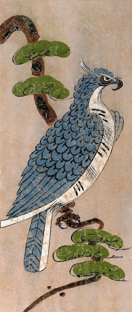 Peregrine falcon (18th century) vintage Japanese painting. Original public domain image from the Minneapolis Institute of…