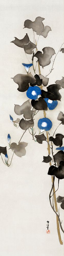 Morning glories (1920s-1930s) vintage Japanese painting by Kamisaka Sekka. Original public domain image from the Minneapolis…