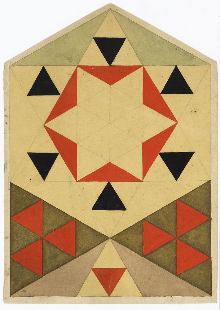 Geometrische Studie (Sch&uuml;lerarbeit) (1903) painting in high resolution by Egon Schiele. 