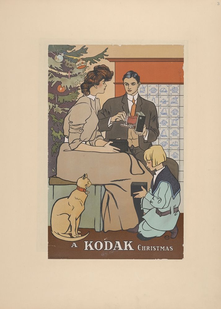 Vintage Christmas Poster (ca. 1890&ndash;1907) print in high resolution by Edward Penfield. Original from The New York…