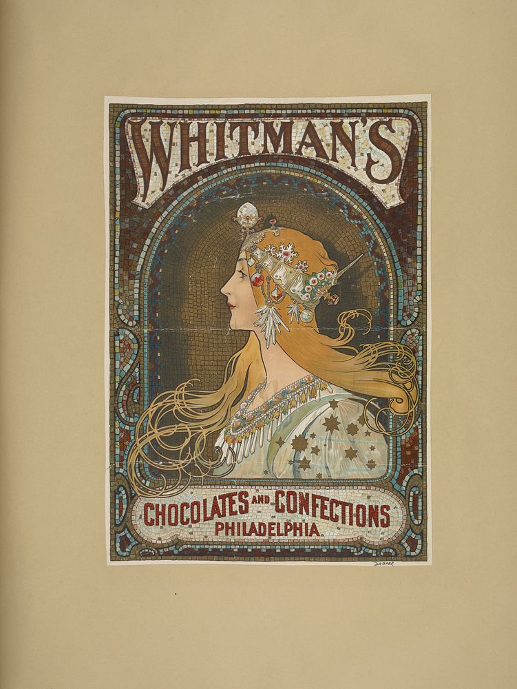 Whitman's chocolates and confections. Philadelphia (ca. 1895-1917) painting in high resolution by Alphonse Mucha. Original…