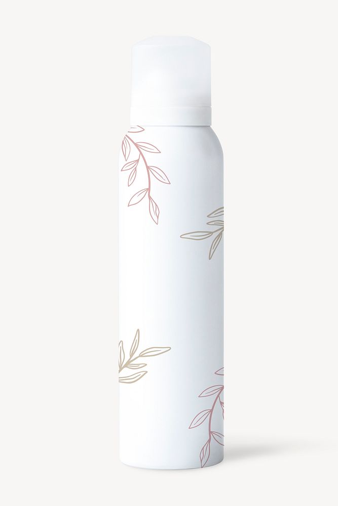 Minimal beauty spray bottle, leafy design