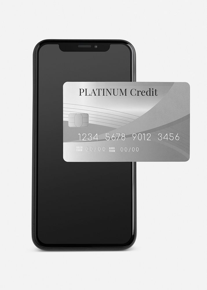 Platinum credit card mockup psd mobile banking