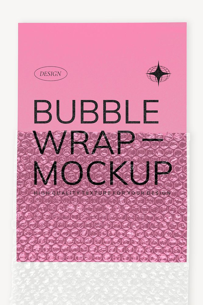 Pink poster mockup, retro bubble wrap  psd