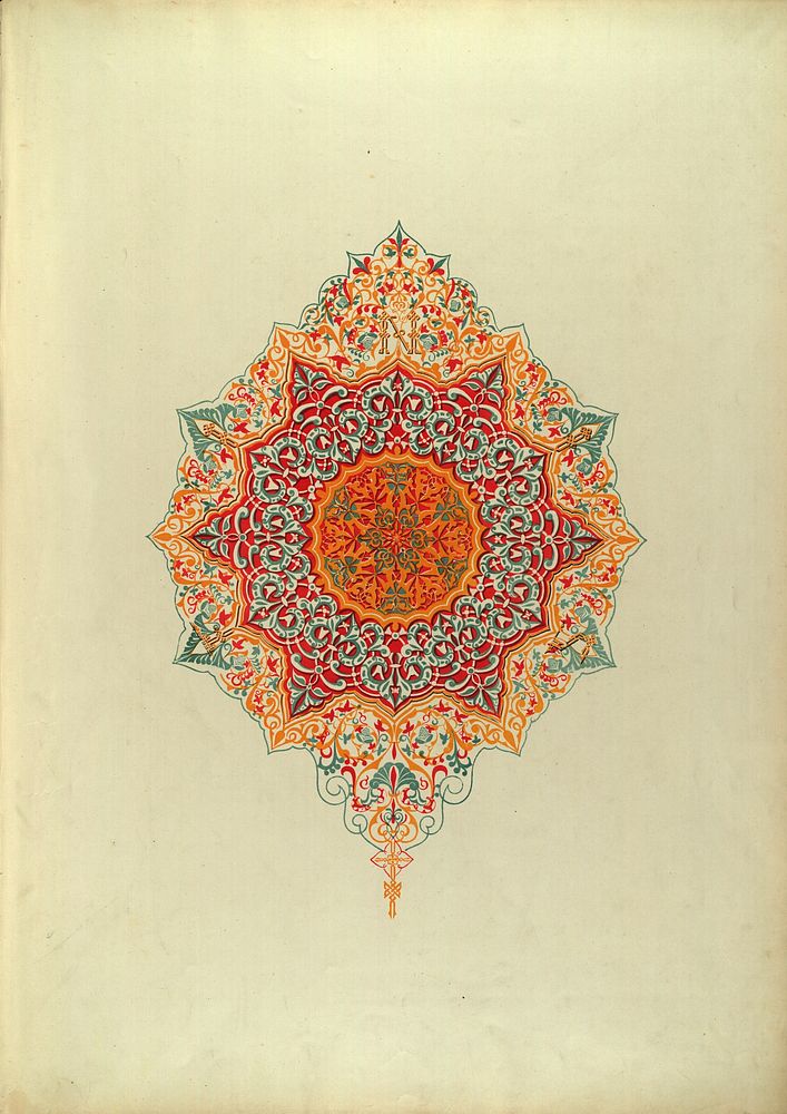 Plans, elevations, sections, and details of the Alhambra volume 2 (1845) ornamental design in high resolution by Owen Jones.…