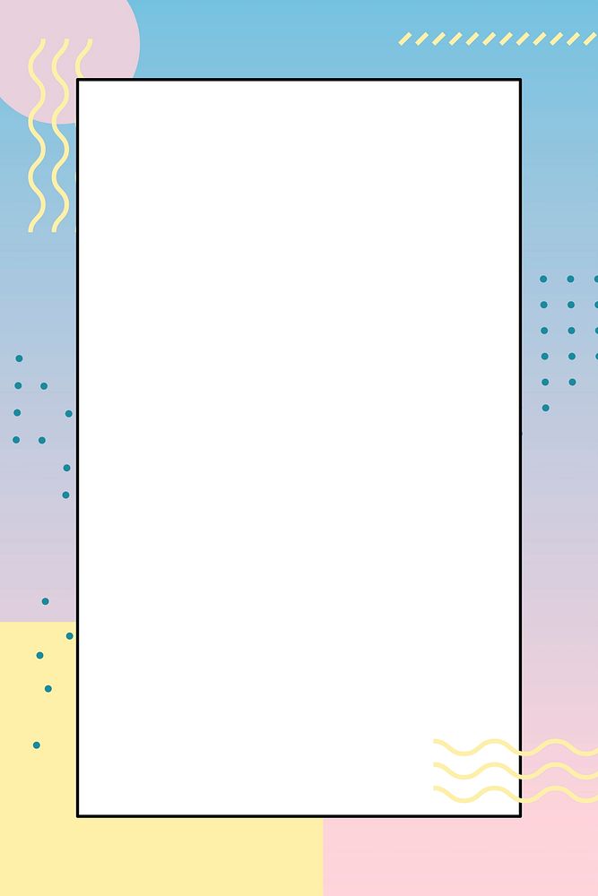 Pastel memphis background, colorful frame design