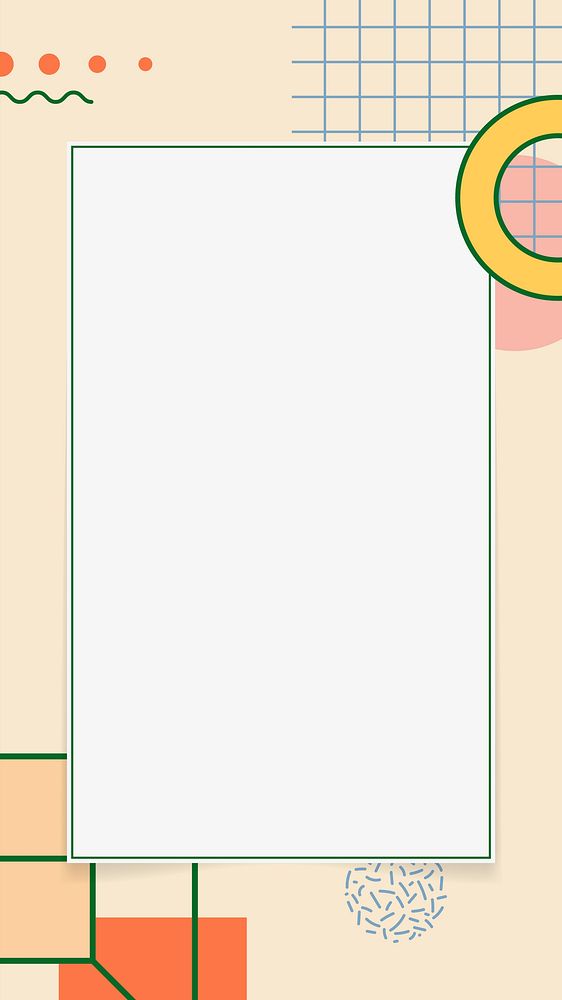 Pastel memphis phone wallpaper, rectangle frame HD background