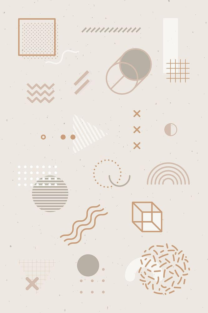 Memphis pattern background, cute beige design