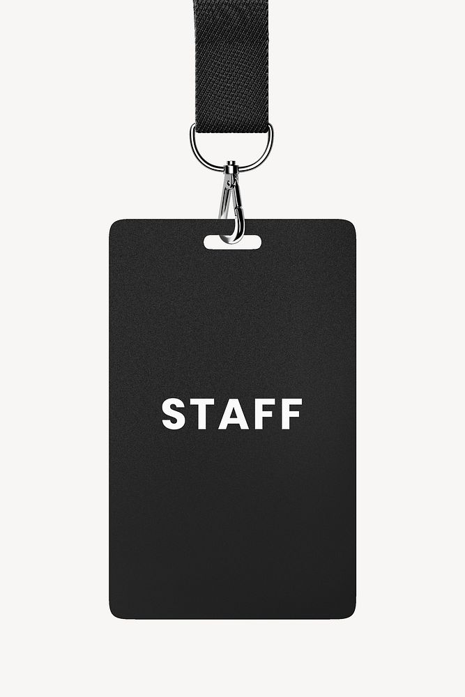 Staff card mockup, black 3D design psd