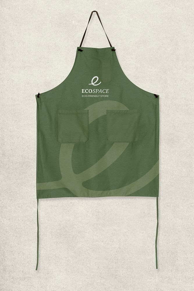 Fabric apron mockup, editable design psd