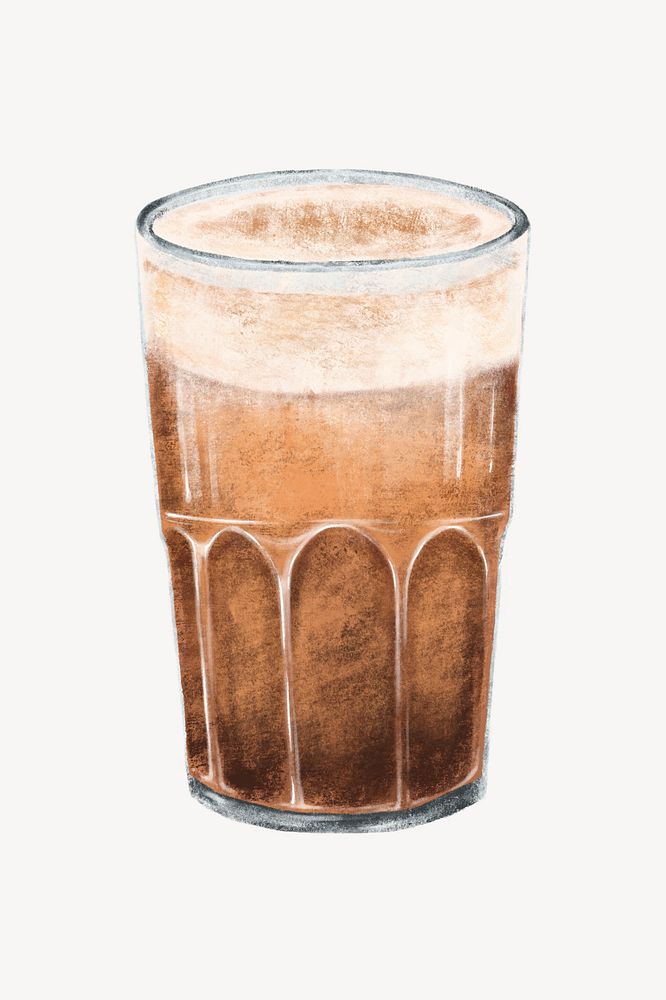 Iced chocolate drink, realistic beverage illustration