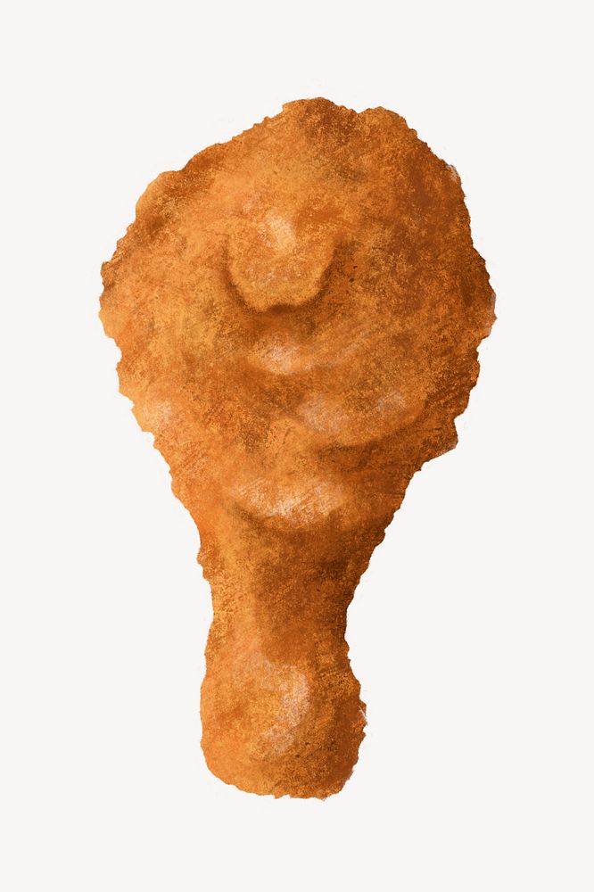 Fried chicken drumstick, food illustration