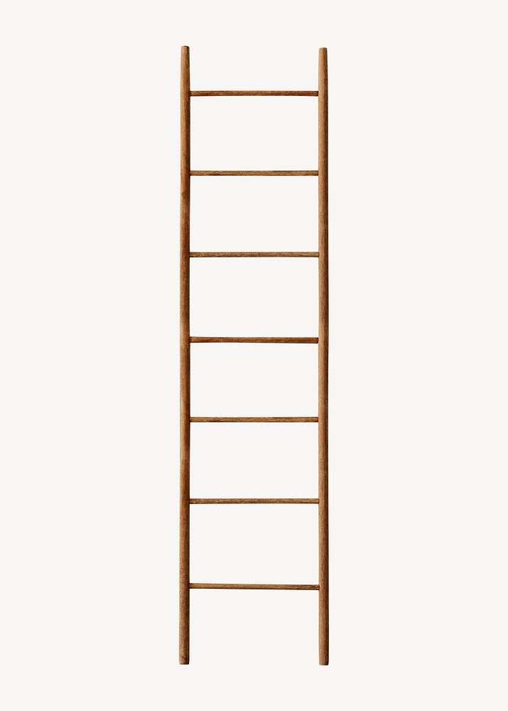 Wooden ladder, isolated tool image